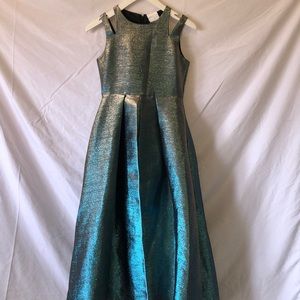 Tween diva girls size 12 high/low blue iridescent dress